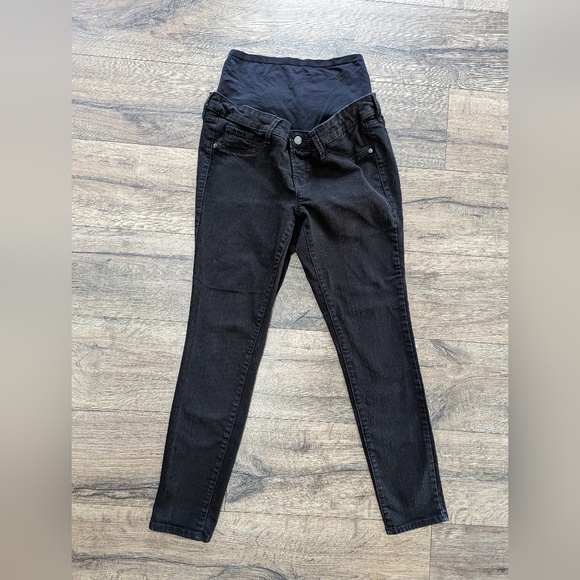 Old Navy Maternity Size 10 Black Super Skinny Rockstar Jeans Full Panel Jegging - Picture 5 of 9